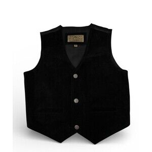 Saguaro West by Roper Kids Sz M Vest 100% Genuine Leather Suede Black